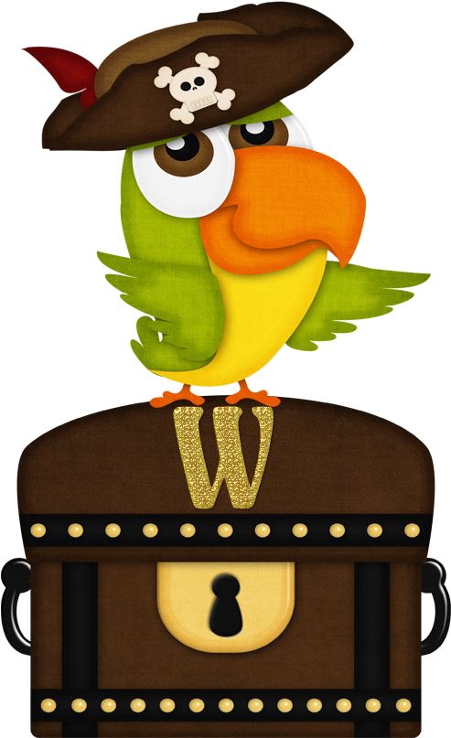 Pirate Parrotwith Treasure Chest PNG image
