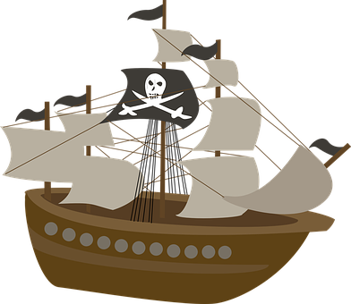 Pirate Ship Vector Illustration PNG image