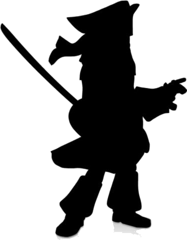 Pirate_ Silhouette_ Sword_ Pointing PNG image