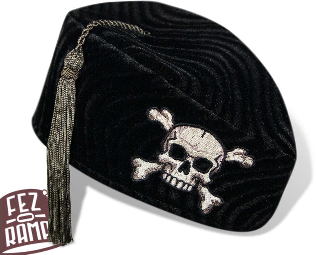 Pirate Skull Fez Hat PNG image