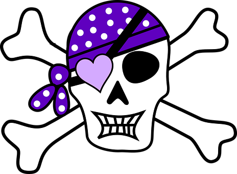 Pirate Skulland Crossboneswith Eyepatchand Bandana PNG image