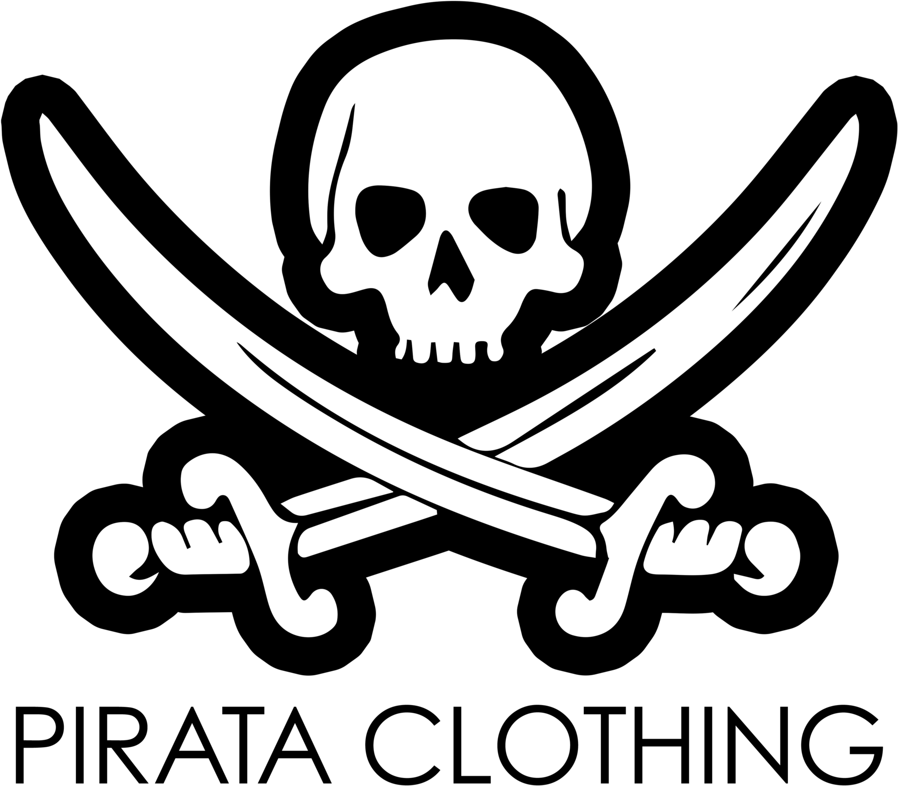 Pirate Skulland Swords Logo PNG image