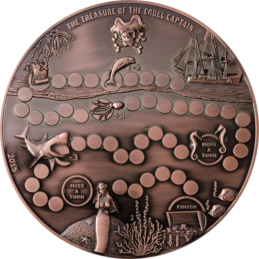 Pirate Themed Board Game Coin Design PNG image