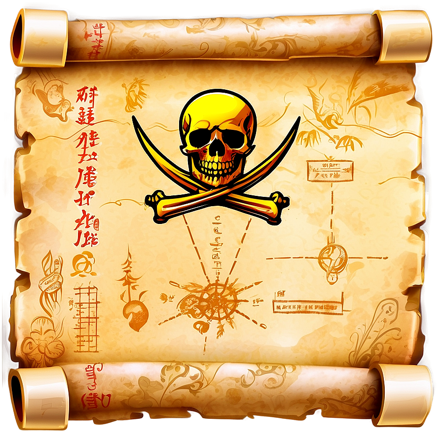 Pirate Treasure Map Scroll Png Trr PNG image