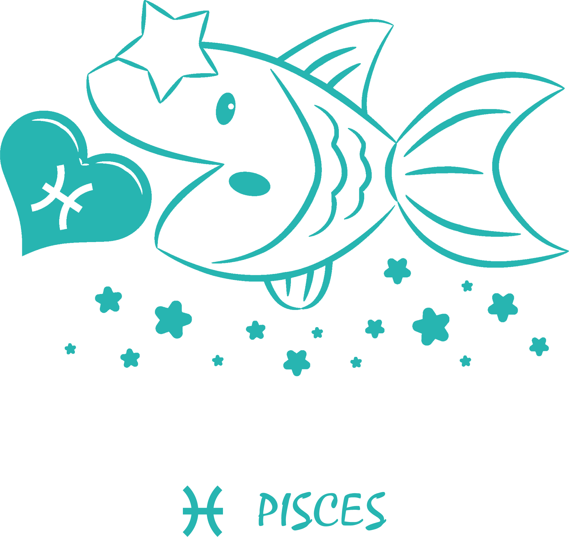 Pisces Zodiac Sign Illustration PNG image