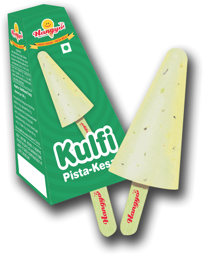 Pista Kesar Kulfi Packagingand Product PNG image