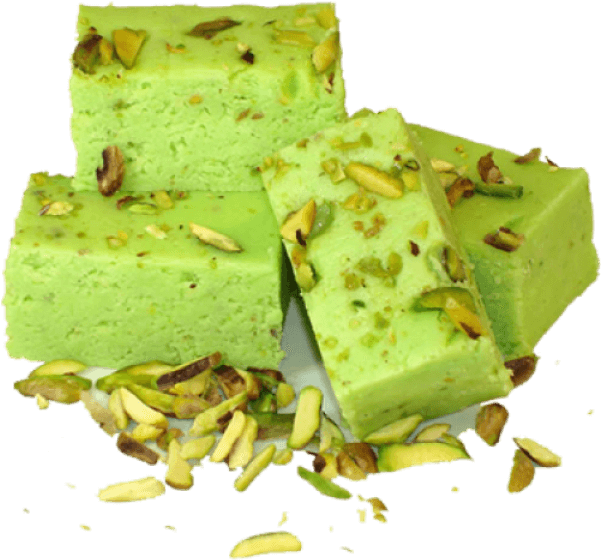 Pistachio Flavored Indian Sweets PNG image