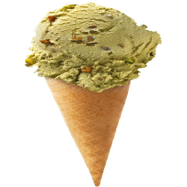 Pistachio Ice Cream Cone PNG image