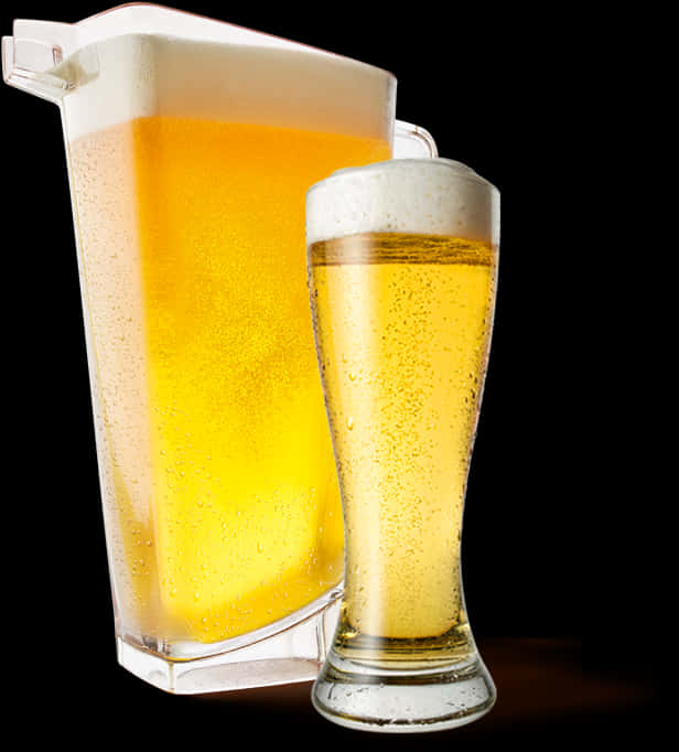 Pitcherand Glassof Beer PNG image