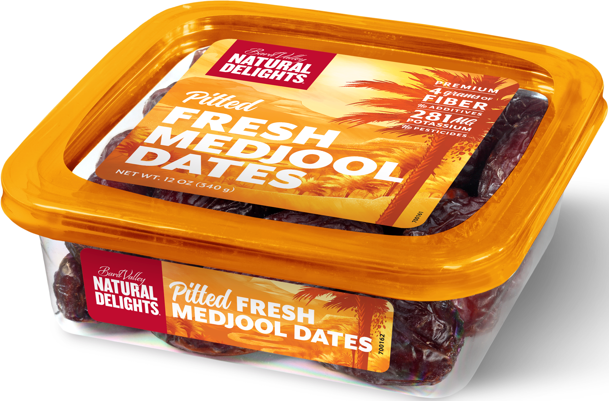 Pitted Fresh Medjool Dates Packaging PNG image