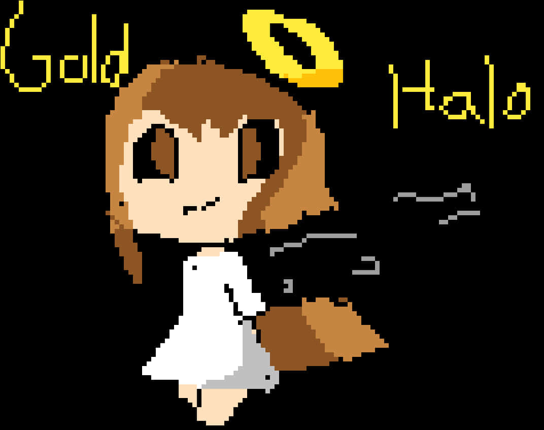 Pixel Art Angelwith Golden Halo PNG image