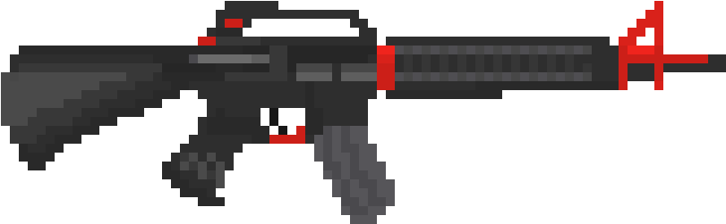 Pixel Art Assault Rifle PNG image