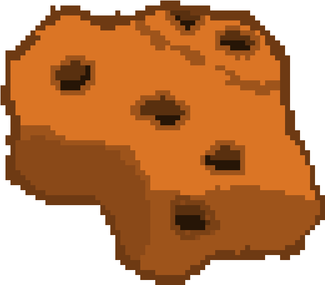 Pixel Art Asteroid Graphic PNG image