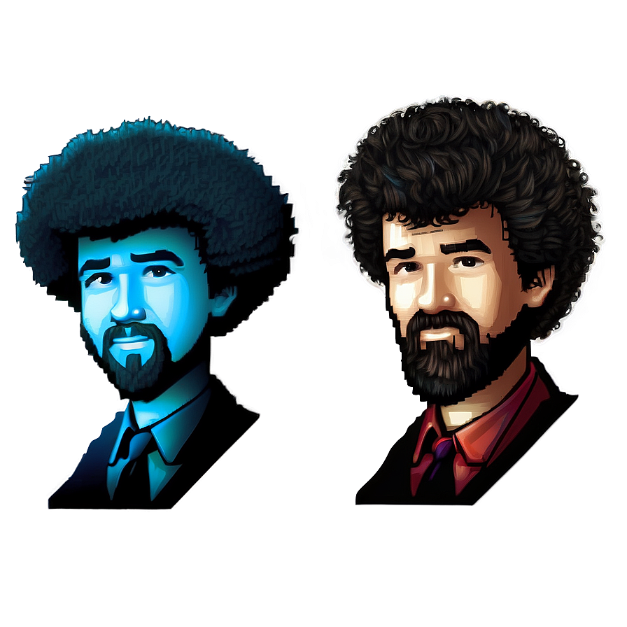Pixel Art Bob Ross Hair Png Jof PNG image