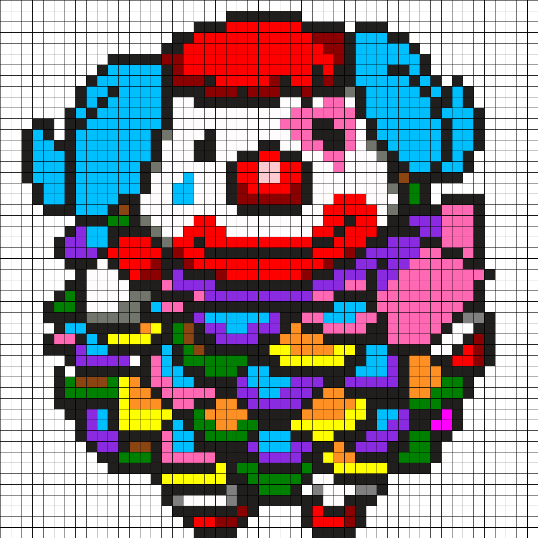 Pixel Art Clown Character PNG image