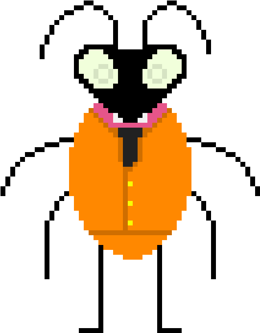Pixel Art Cockroach Character PNG image