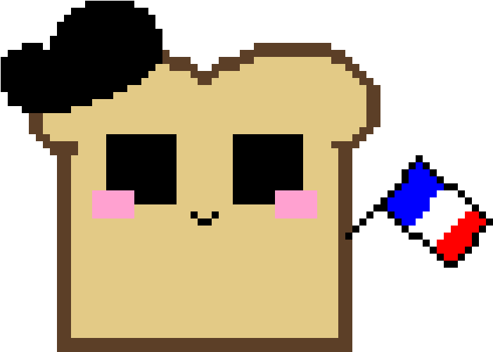 Pixel Art Cute Toast With Face PNG image