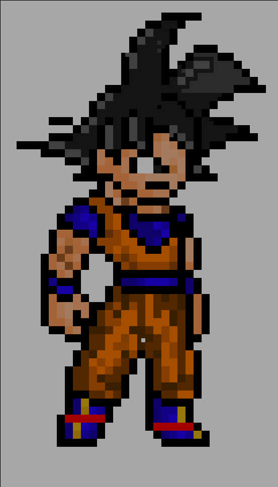 Pixel Art Goku Dragon Ball PNG image