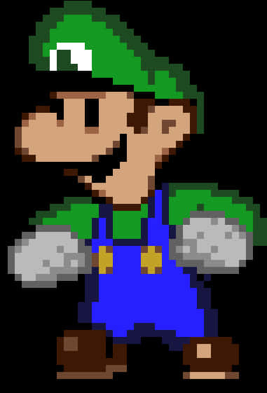 Pixel Art Luigi PNG image