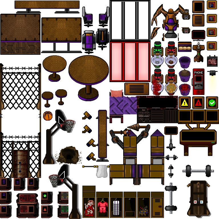 Pixel Art Prison Environment Assets PNG image