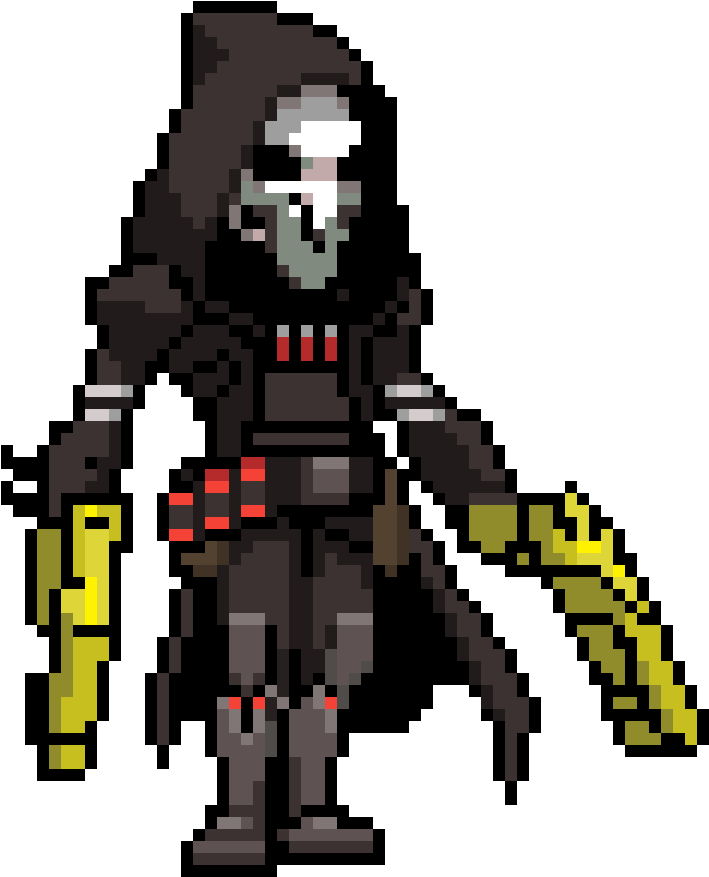 Pixel Art Reaperwith Scythes PNG image