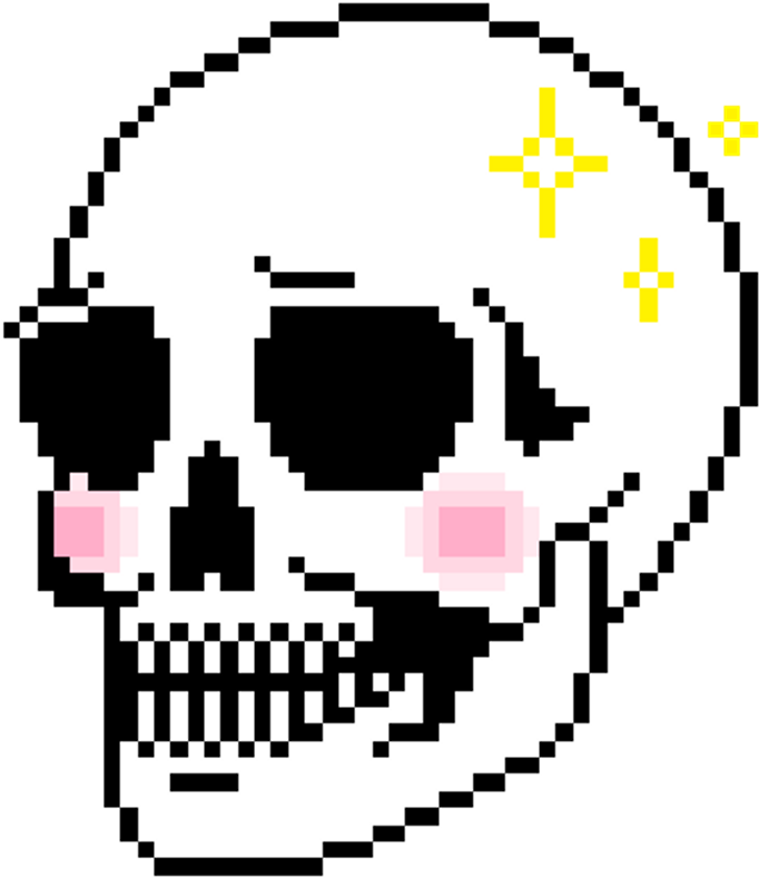 Pixel Art Skullwith Sparkles PNG image