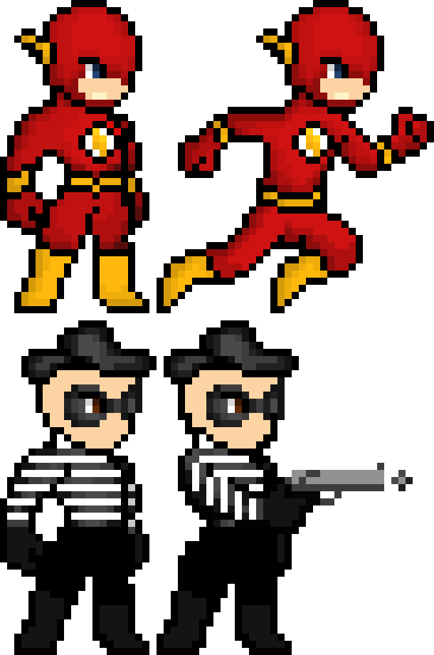 Pixel_ Art_ Speedster_and_ Thieves PNG image