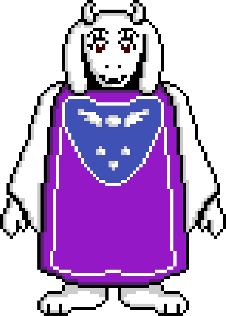 Pixel Art Toriel Undertale Character PNG image