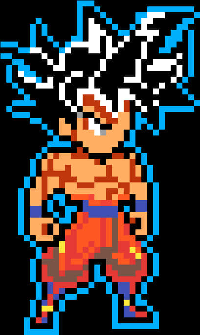 Pixel Art Ultra Instinct Goku PNG image