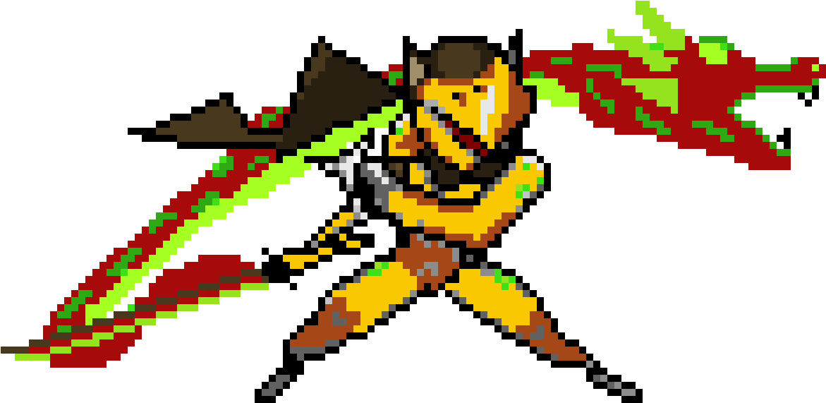 Pixel Art_ Warrior With Energy Sword PNG image