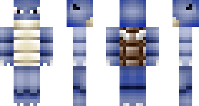 Pixel Blastoise Minecraft Skin PNG image