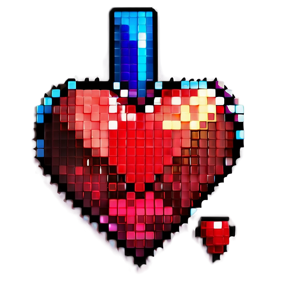 Pixel Heart Banner Png Hgl10 PNG image