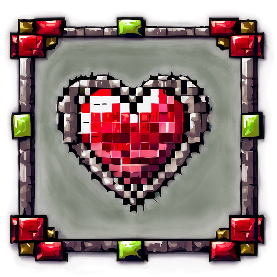 Pixel Heart Frame Png Mnk PNG image