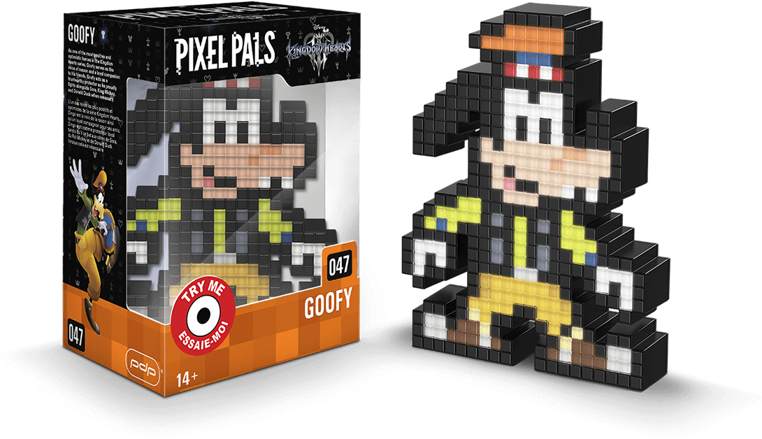 Pixel Pals Goofy Figureand Packaging PNG image