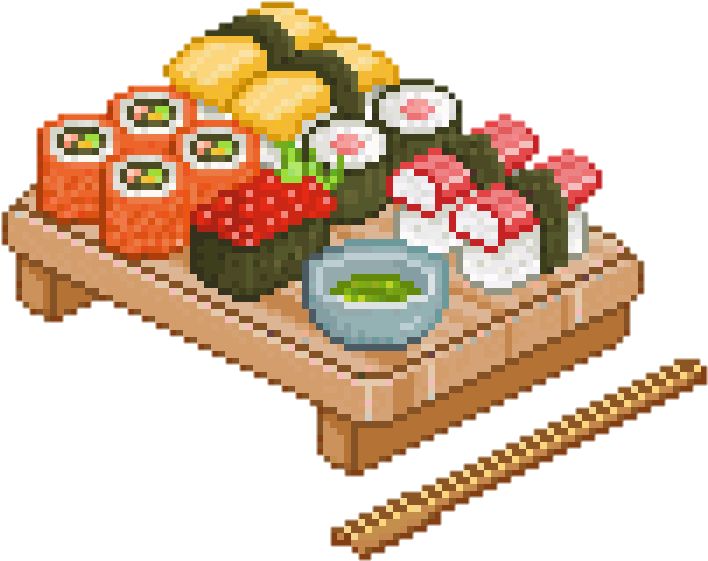 Pixel Sushi Platter PNG image