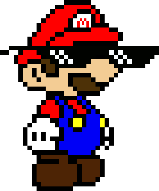 Pixel Thug Life Mario PNG image