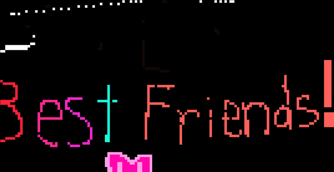 Pixelated Best Friends Text PNG image