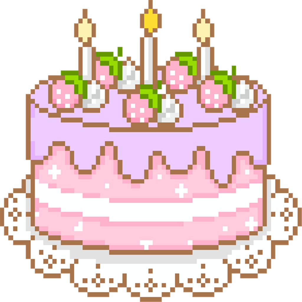 Pixelated Birthday Cake PNG image