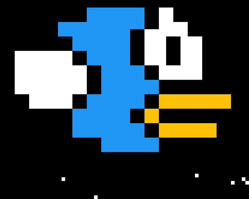 Pixelated Blue Bird Icon PNG image