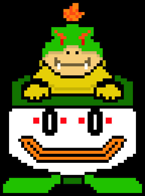 Pixelated Bowser Art PNG image