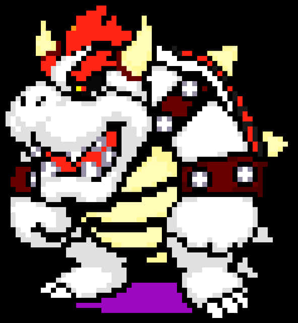 Pixelated Bowser Artwork PNG image