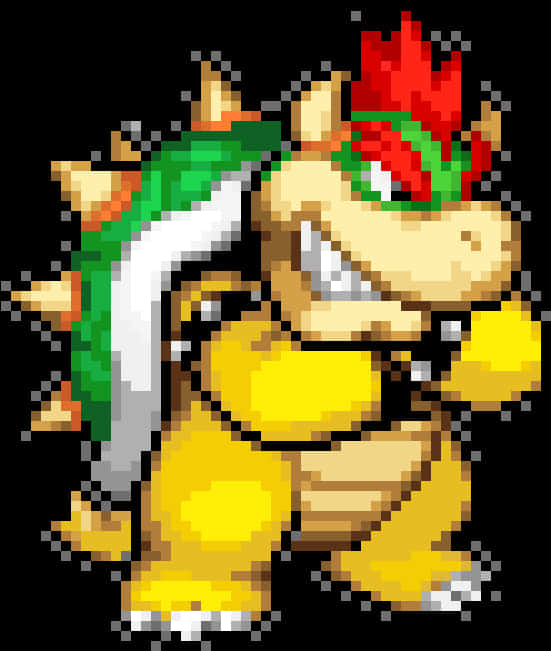 Pixelated Bowser Artwork PNG image