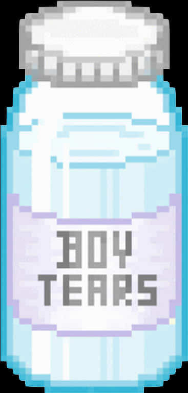 Pixelated Boy Tears Bottle PNG image