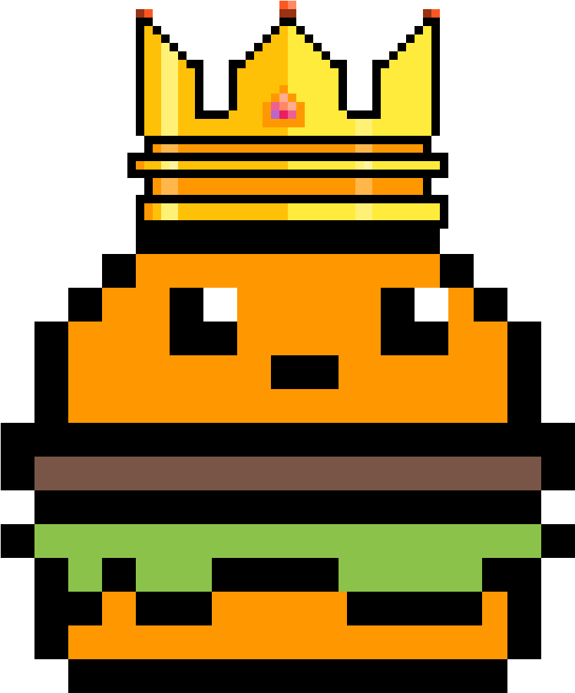 Pixelated Burger King Mascot PNG image