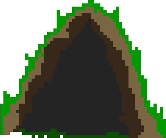 Pixelated Cave Entrance PNG image