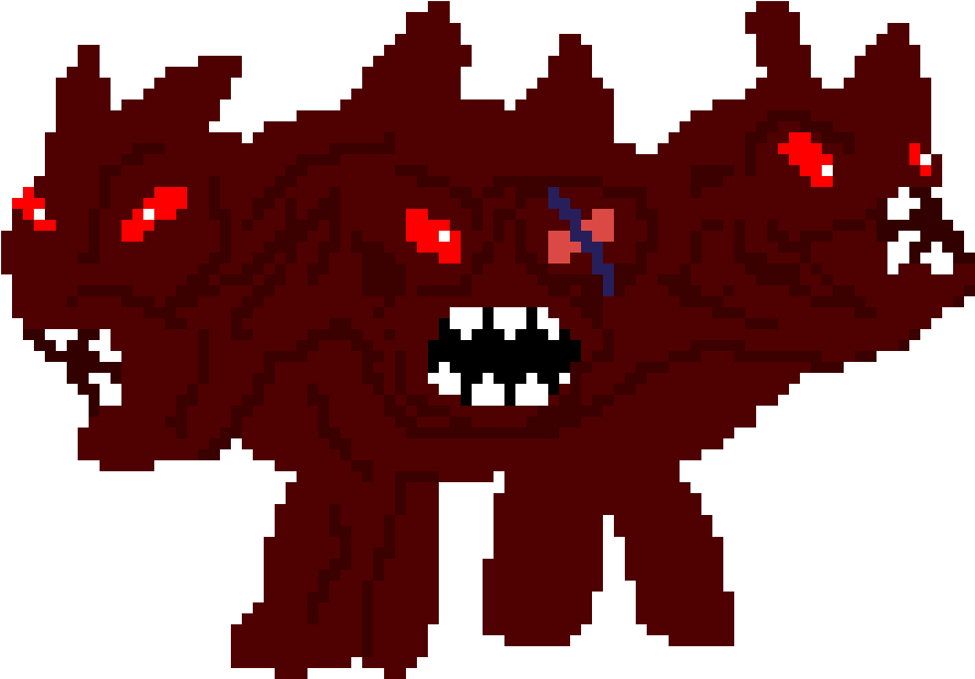 Pixelated Cerberus Artwork PNG image