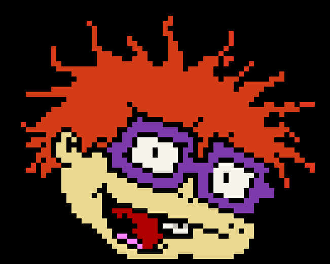 Pixelated Character Chuckie Finster Rugrats PNG image