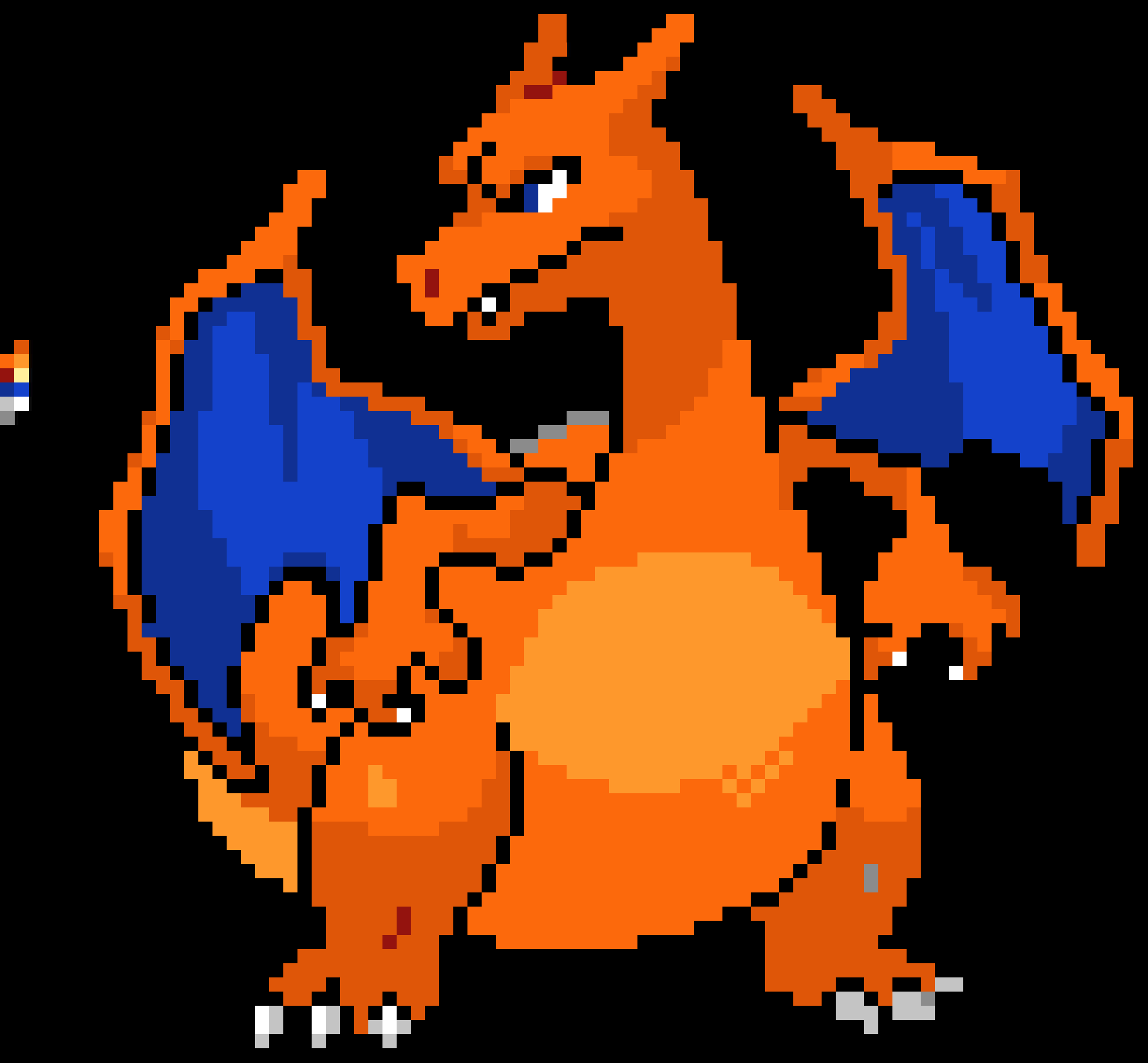 Pixelated Charizard Artwork PNG image