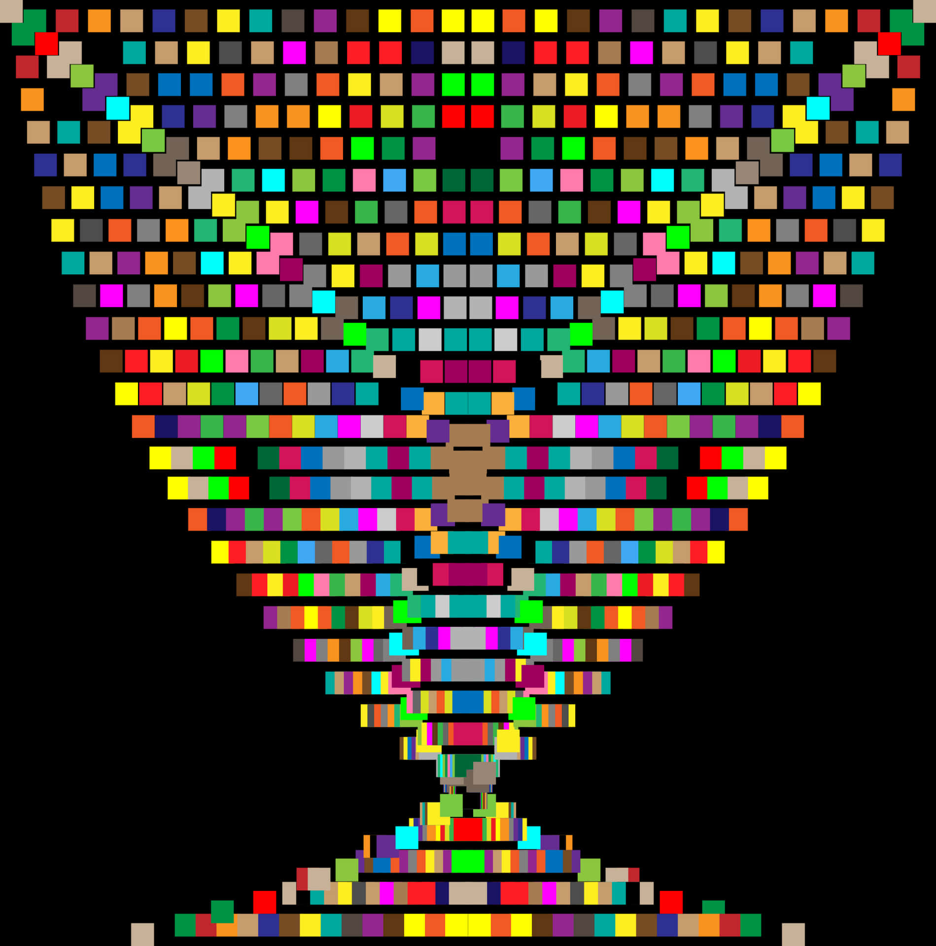 Pixelated Colorful Trophy Art PNG image