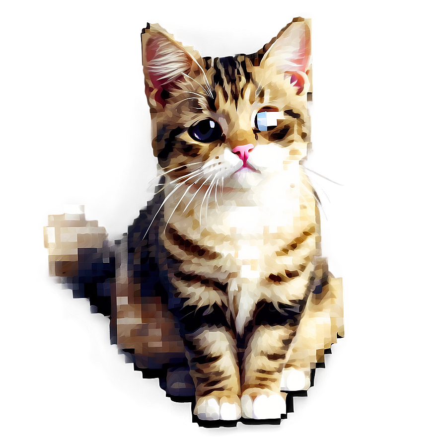 Pixelated Cute Cat Png 32 PNG image